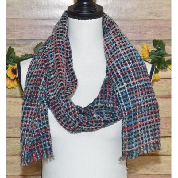 NWT J.Jill Ladies Scarf Black Multi Color Wide Wrap 20" X 70" - Picture 3 of 9